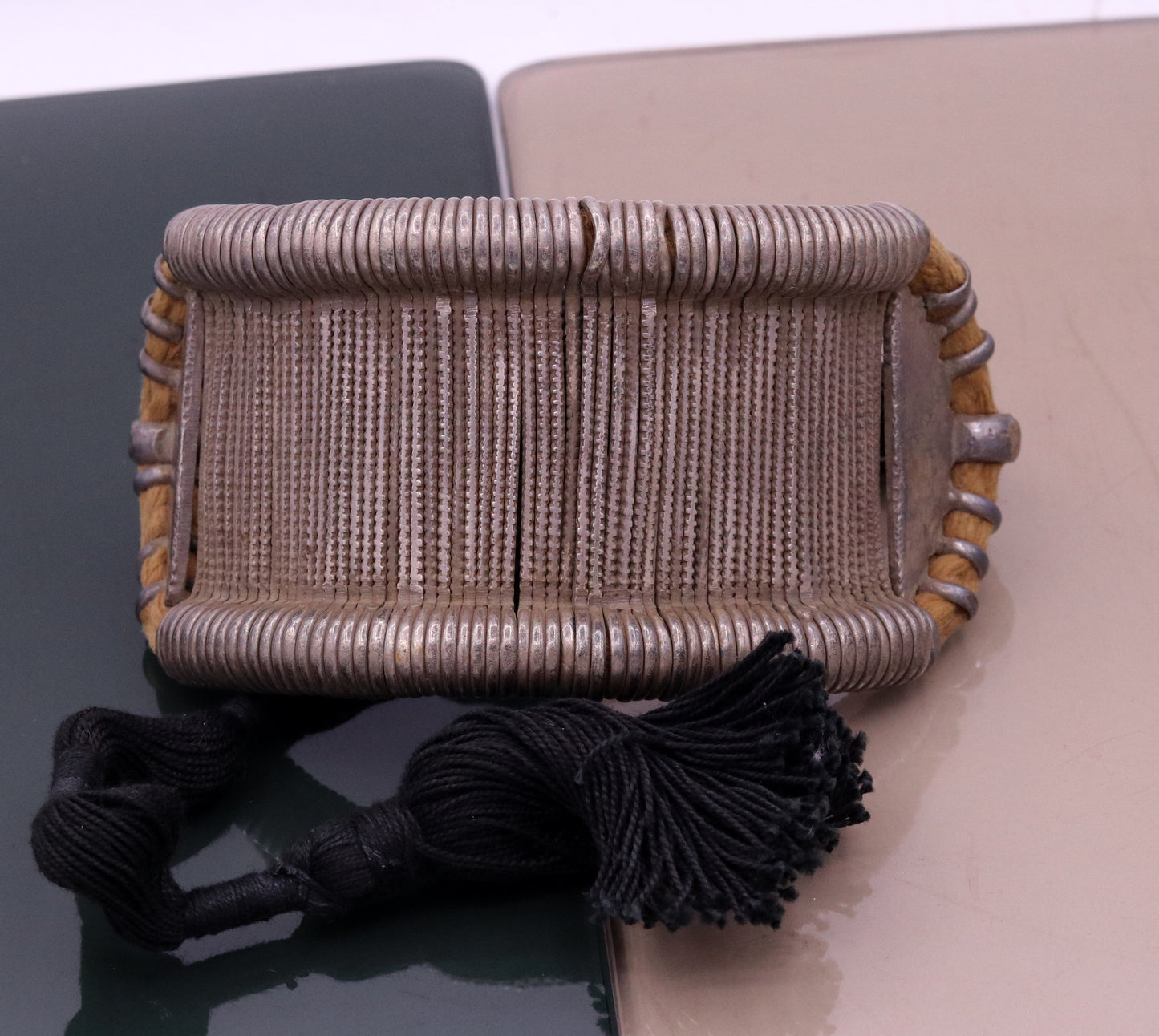 Vintage antique solid sterling silver traditional handcrafted old used cuff bracelet, armlet ,upper arm bracelet tribal jewelry india ocb08 - TRIBAL ORNAMENTS