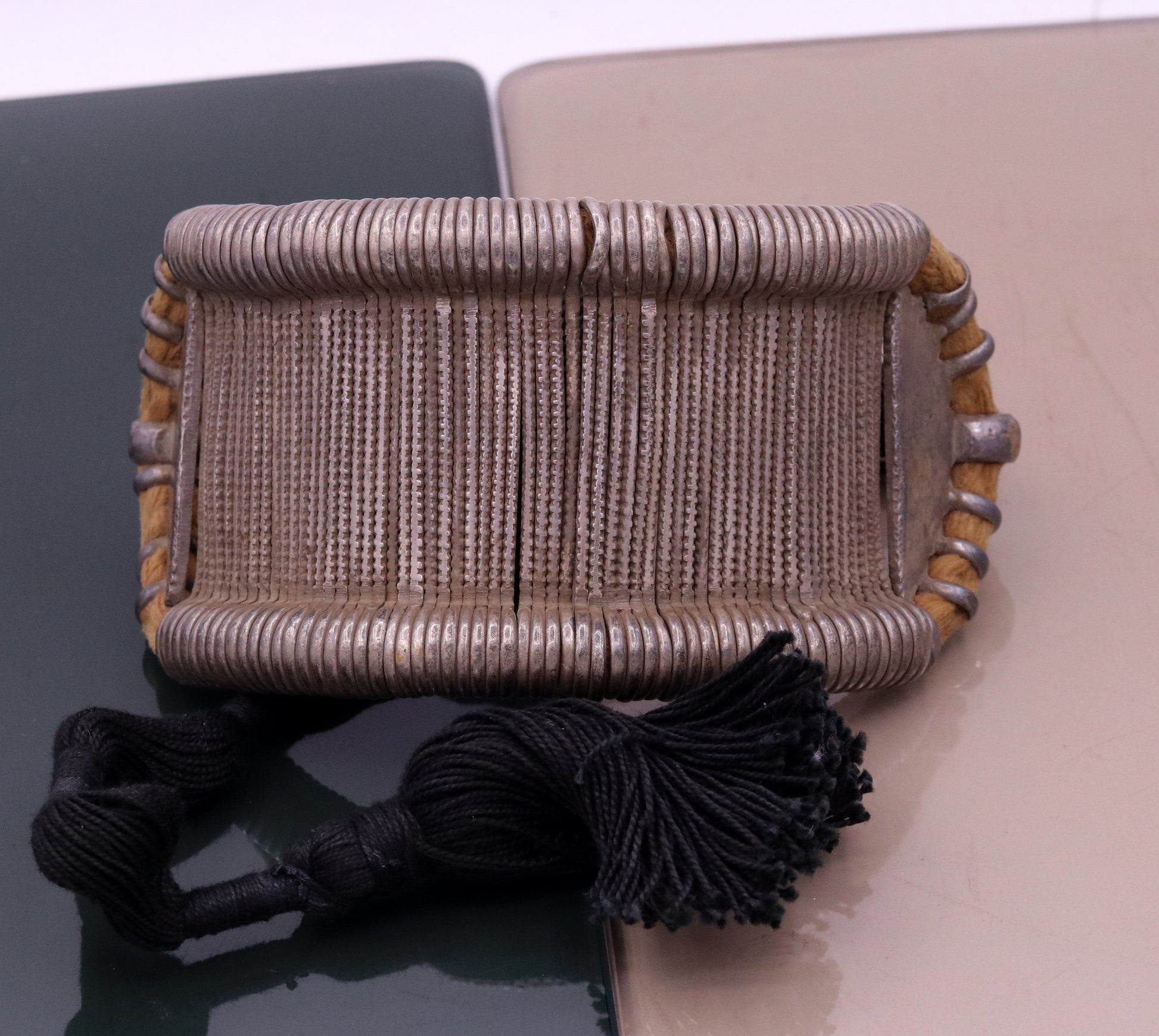 Vintage antique solid sterling silver traditional handcrafted old used cuff bracelet, armlet ,upper arm bracelet tribal jewelry india ocb08 - TRIBAL ORNAMENTS