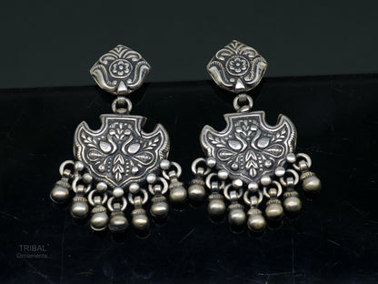 Vintage antique style handmade elegant peacock design hanging tiny drops stud earring, best brides charm jewelry ethnic tribal earring s979 - TRIBAL ORNAMENTS