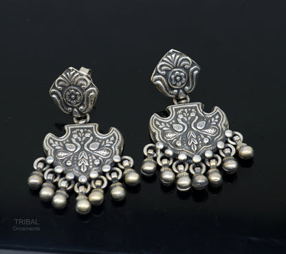 Vintage antique style handmade elegant peacock design hanging tiny drops stud earring, best brides charm jewelry ethnic tribal earring s979 - TRIBAL ORNAMENTS