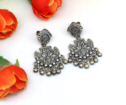 Vintage antique style handmade elegant peacock design hanging tiny drops stud earring, best brides charm jewelry ethnic tribal earring s979 - TRIBAL ORNAMENTS