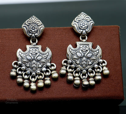 Vintage antique style handmade elegant peacock design hanging tiny drops stud earring, best brides charm jewelry ethnic tribal earring s979 - TRIBAL ORNAMENTS