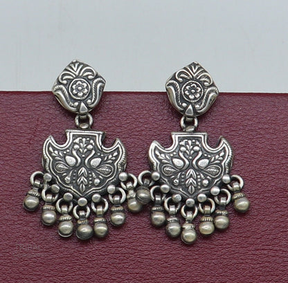 Vintage antique style handmade elegant peacock design hanging tiny drops stud earring, best brides charm jewelry ethnic tribal earring s979 - TRIBAL ORNAMENTS