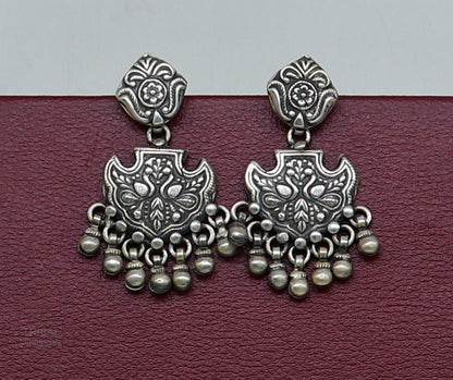 Vintage antique style handmade elegant peacock design hanging tiny drops stud earring, best brides charm jewelry ethnic tribal earring s979 - TRIBAL ORNAMENTS