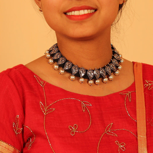 Vintage customized design handmade 925 sterling silver charm necklace choker adjustable belly dance personalized tribal jewelry set81 - TRIBAL ORNAMENTS