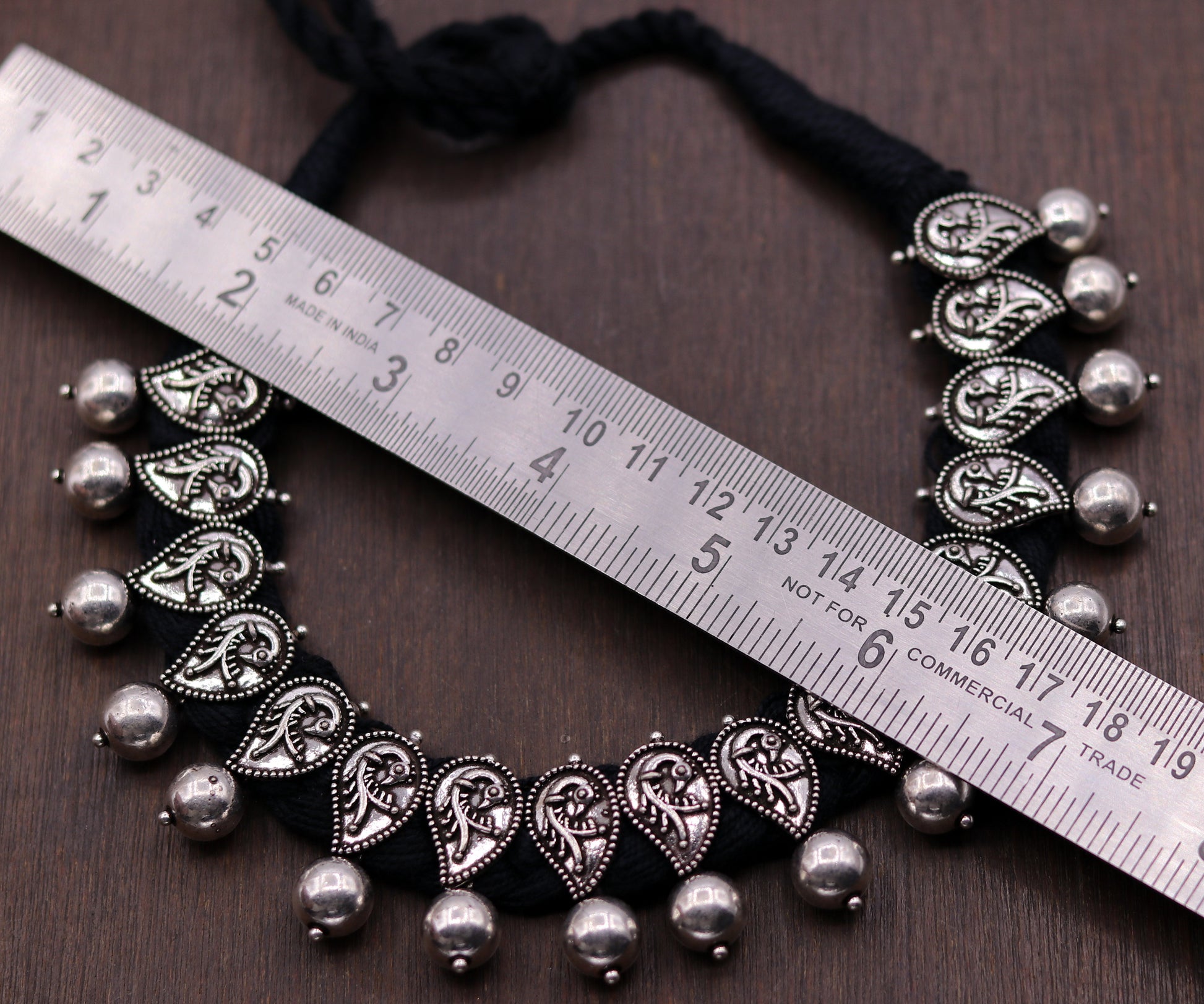 Vintage customized 925 sterling silver charm necklace and tribal jewelry set featuring adjustable tribal design and handmade details.