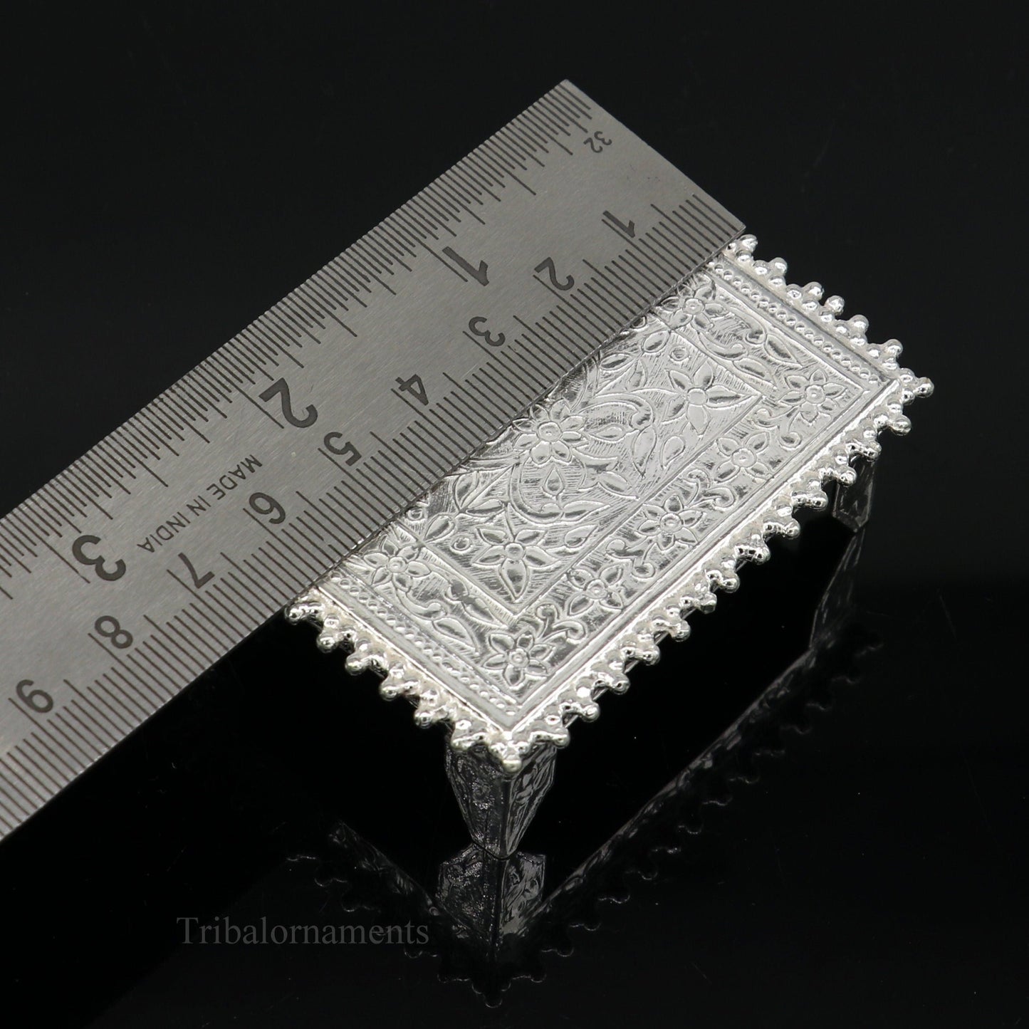 Vintage design Sterling silver handmade customize small rectangle shape table/bazot/chouki, excellent home puja utensils temple art su428 - TRIBAL ORNAMENTS
