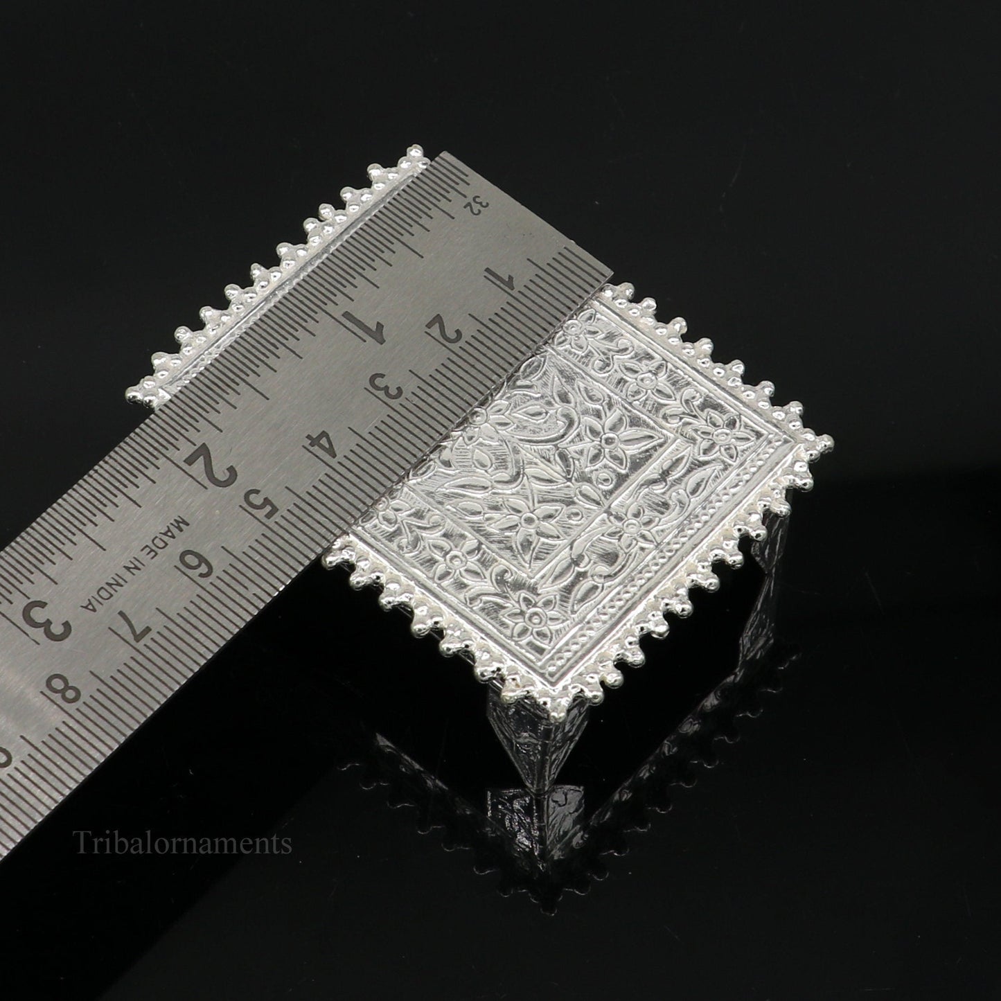 Vintage design Sterling silver handmade customize small rectangle shape table/bazot/chouki, excellent home puja utensils temple art su428 - TRIBAL ORNAMENTS