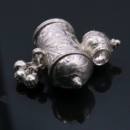 Vintage design antique handmade sterling silver gorgeous amulet pendant locket unisex necklace jewelry india sa10 - TRIBAL ORNAMENTS