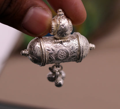 Vintage design antique handmade sterling silver gorgeous amulet pendant locket unisex necklace jewelry india sa10 - TRIBAL ORNAMENTS