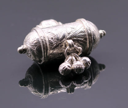 Vintage design antique handmade sterling silver gorgeous amulet pendant locket unisex necklace jewelry india sa10 - TRIBAL ORNAMENTS