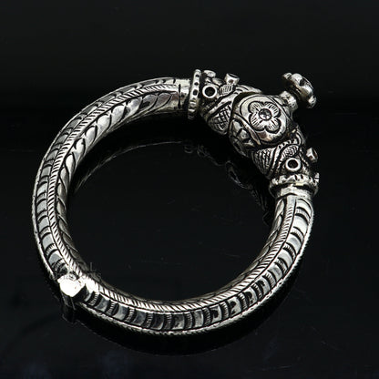 Vintage design handcrafted unique work 925 sterling silver bangle bracelet kada unique screw locking system best gifting jewelry nsk464 - TRIBAL ORNAMENTS