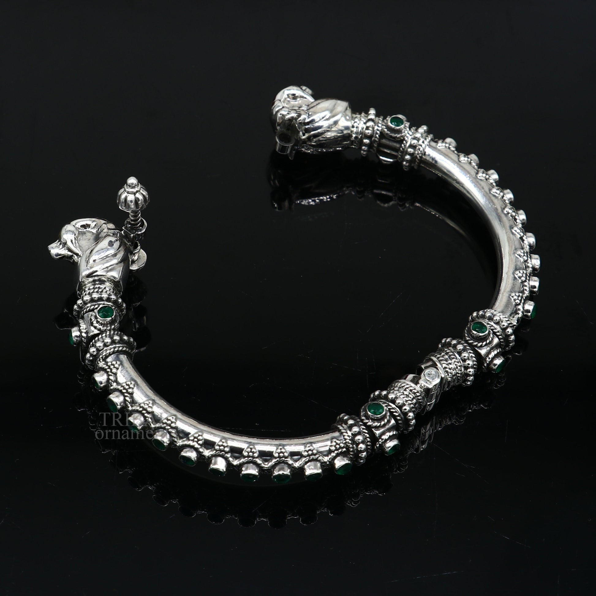 Vintage design handcrafted unique work 925 sterling silver bangle bracelet kada unique screw locking system best gifting jewelry nsk465 - TRIBAL ORNAMENTS