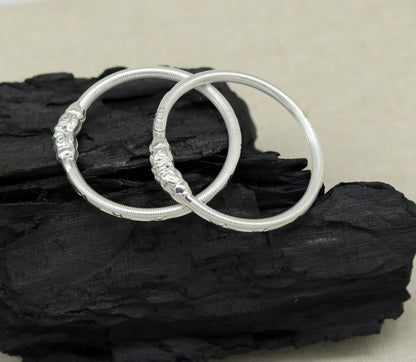 Vintage crocodile face sterling silver bangle bracelet for newborns, tribal unisex kids jewelry, handmade and customized by TRIBAL ORNAMENTS.