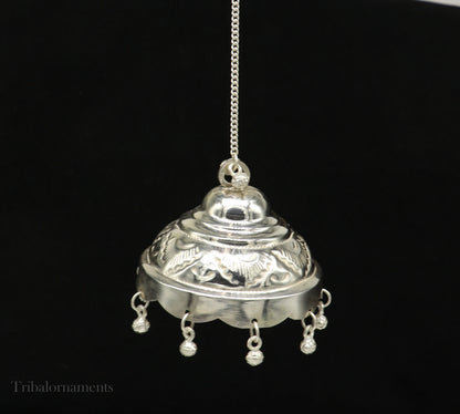 Vintage design solid Silver chattar or chhatra, silver umbrella god temple art, Gorgeous  hand craved Solid silver temple article su516 - TRIBAL ORNAMENTS