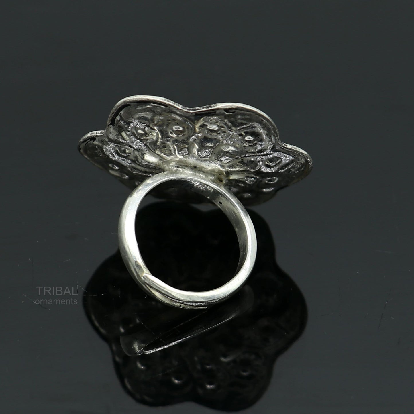 Vintage design wedding style 925 sterling silver chitai work adjustable ring band, best brides gifting tribal ethnic jewelry sr305 - TRIBAL ORNAMENTS