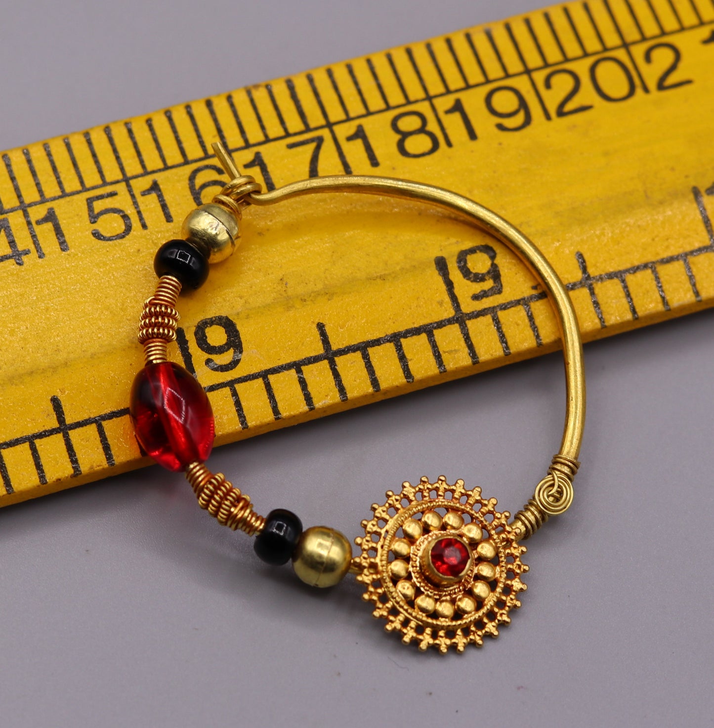 Vintage handmade 20kt yellow gold fabulous queen jodha nath nose ring indian tribal wedding jewelry for looking queen bridal jewelry - TRIBAL ORNAMENTS