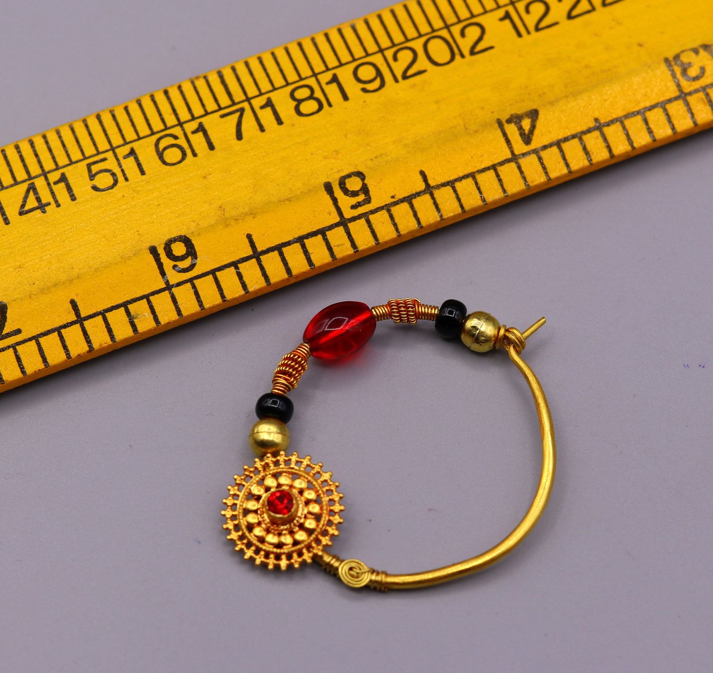 Vintage handmade 20kt yellow gold fabulous queen jodha nath nose ring indian tribal wedding jewelry for looking queen bridal jewelry - TRIBAL ORNAMENTS