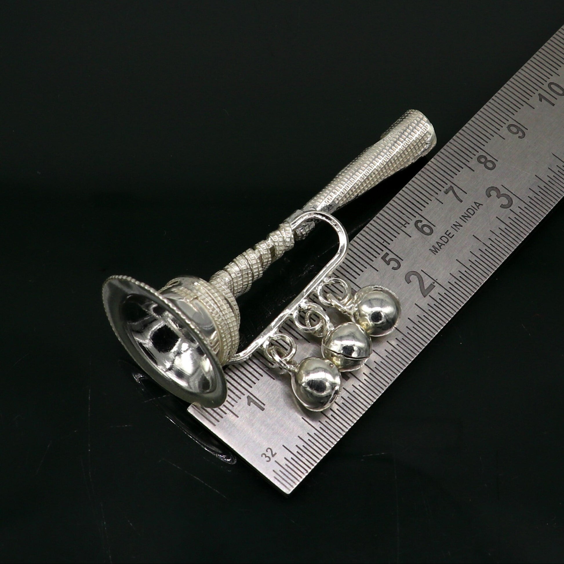 Vintage indian style sterling silver music instrument whistle baby gifting bells toy, baby krishna toy, silver whistle, temple article su194 - TRIBAL ORNAMENTS