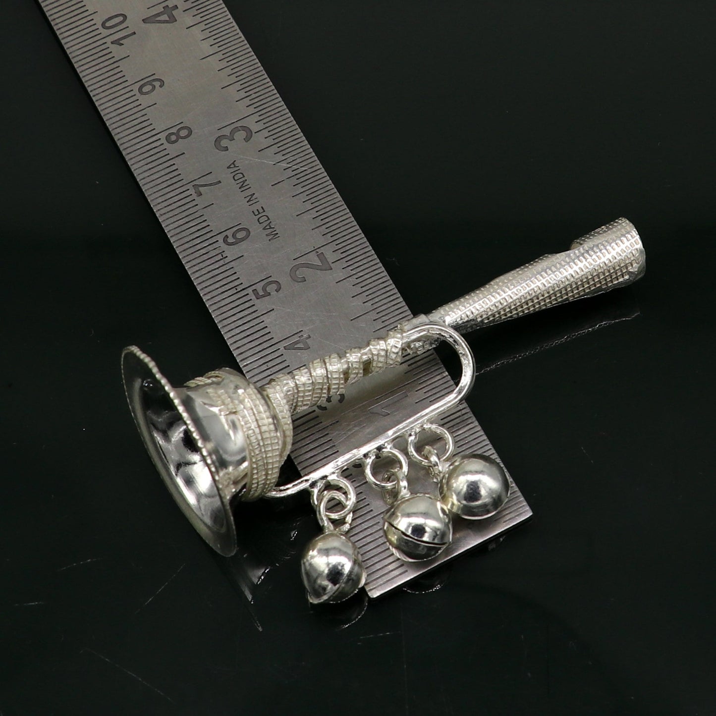 Vintage indian style sterling silver music instrument whistle baby gifting bells toy, baby krishna toy, silver whistle, temple article su194 - TRIBAL ORNAMENTS