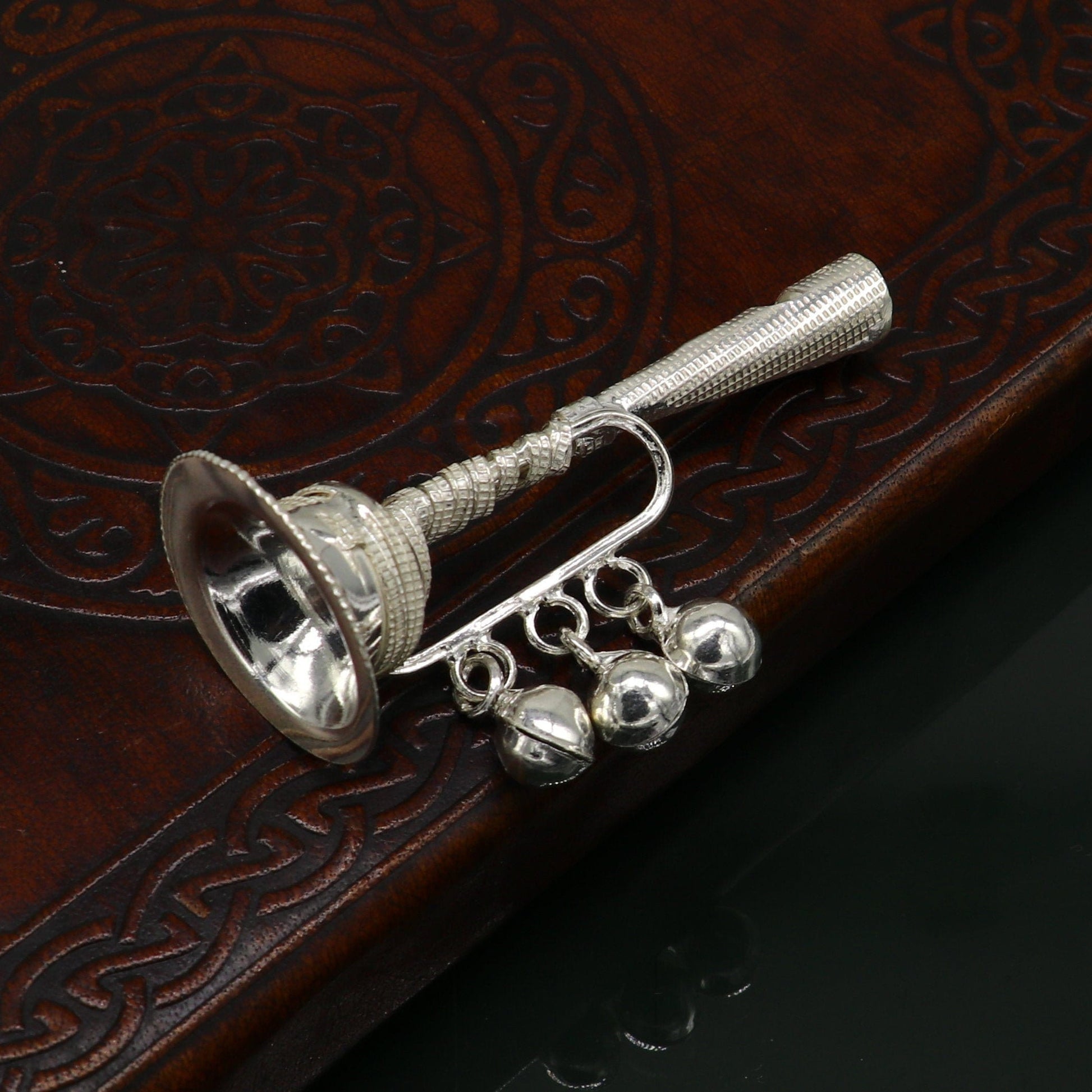 Vintage indian style sterling silver music instrument whistle baby gifting bells toy, baby krishna toy, silver whistle, temple article su194 - TRIBAL ORNAMENTS