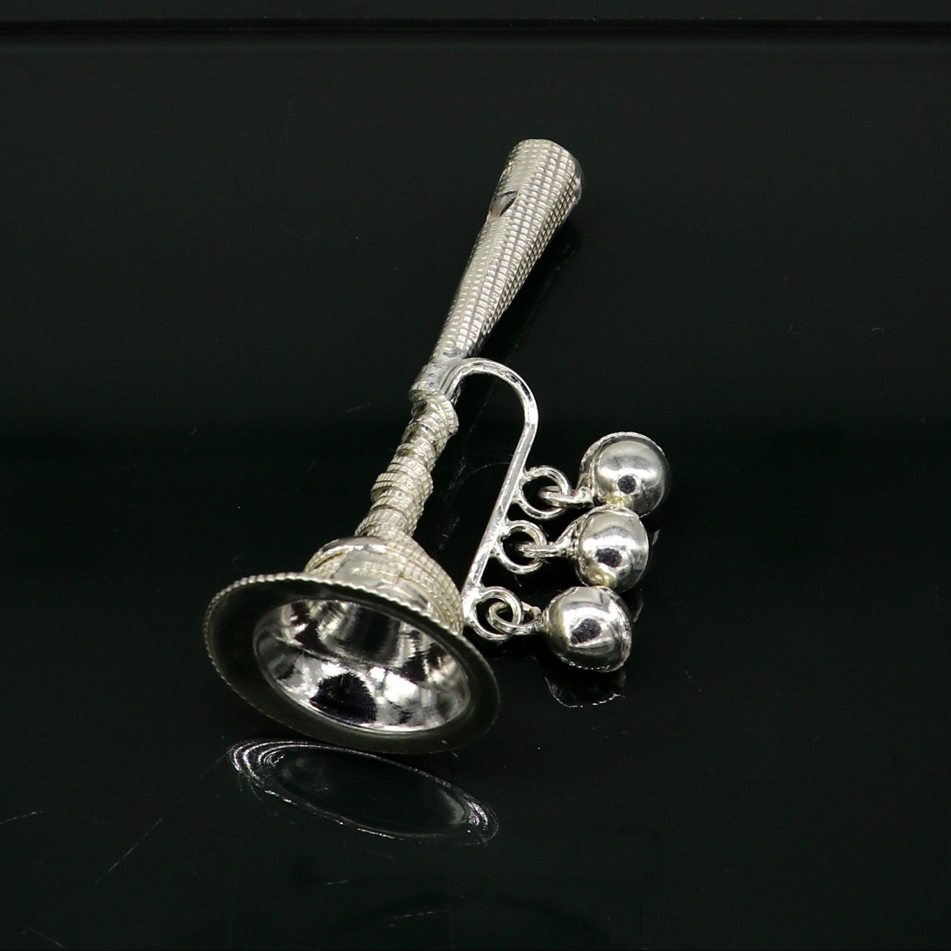 Vintage indian style sterling silver music instrument whistle baby gifting bells toy, baby krishna toy, silver whistle, temple article su194 - TRIBAL ORNAMENTS