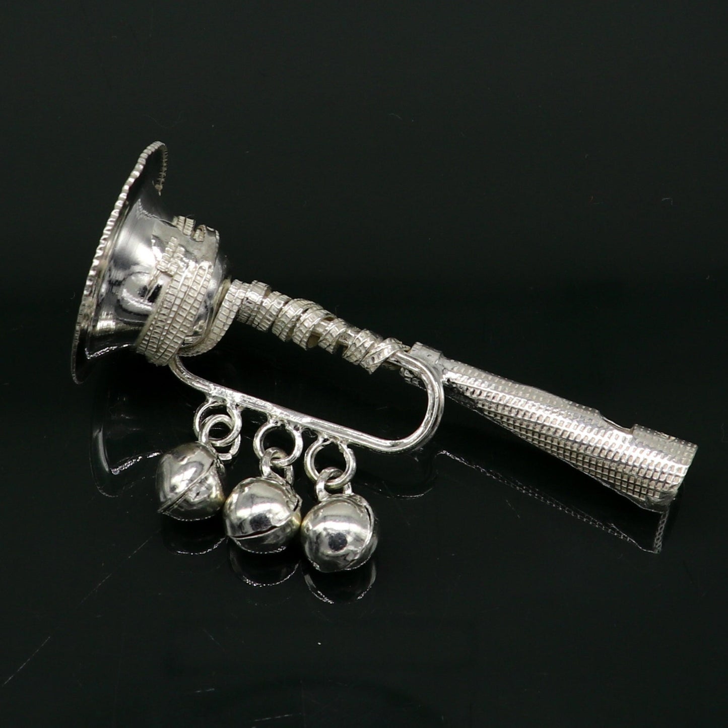 Vintage indian style sterling silver music instrument whistle baby gifting bells toy, baby krishna toy, silver whistle, temple article su194 - TRIBAL ORNAMENTS