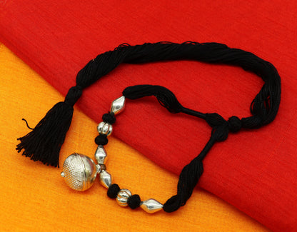 Vintage Indian traditional style sterling silver customized beads with thread charm necklace, wedding choker tribal brides jewelry set186 - TRIBAL ORNAMENTS