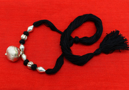 Vintage Indian traditional style sterling silver customized beads with thread charm necklace, wedding choker tribal brides jewelry set186 - TRIBAL ORNAMENTS