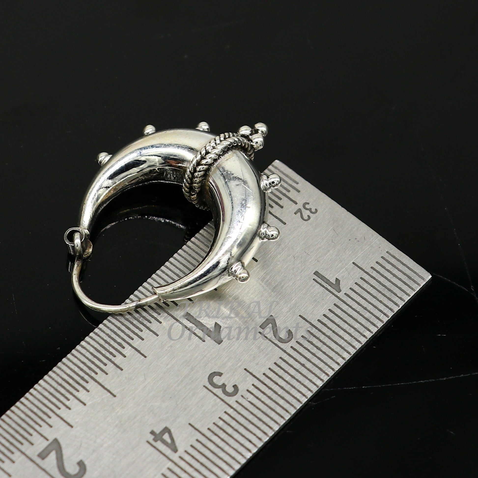 Vintage style 925 sterling silver handmade unique traditional cultural ethnic hoops earring bali for men's/girl's best dancing jewelry s1125 - TRIBAL ORNAMENTS