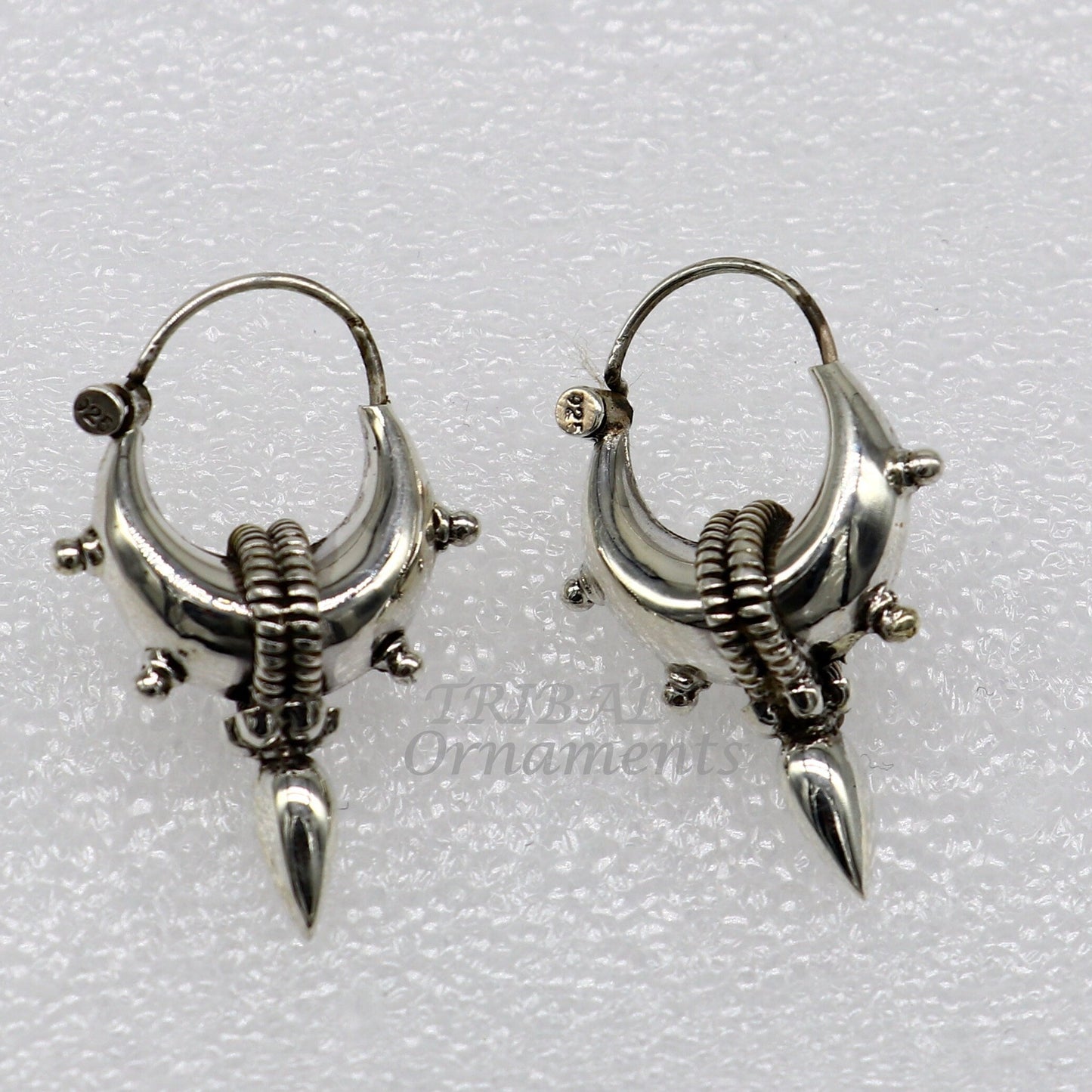 Vintage style 925 sterling silver handmade unique traditional cultural ethnic hoops earring bali for men's/girl's best dancing jewelry s1126 - TRIBAL ORNAMENTS