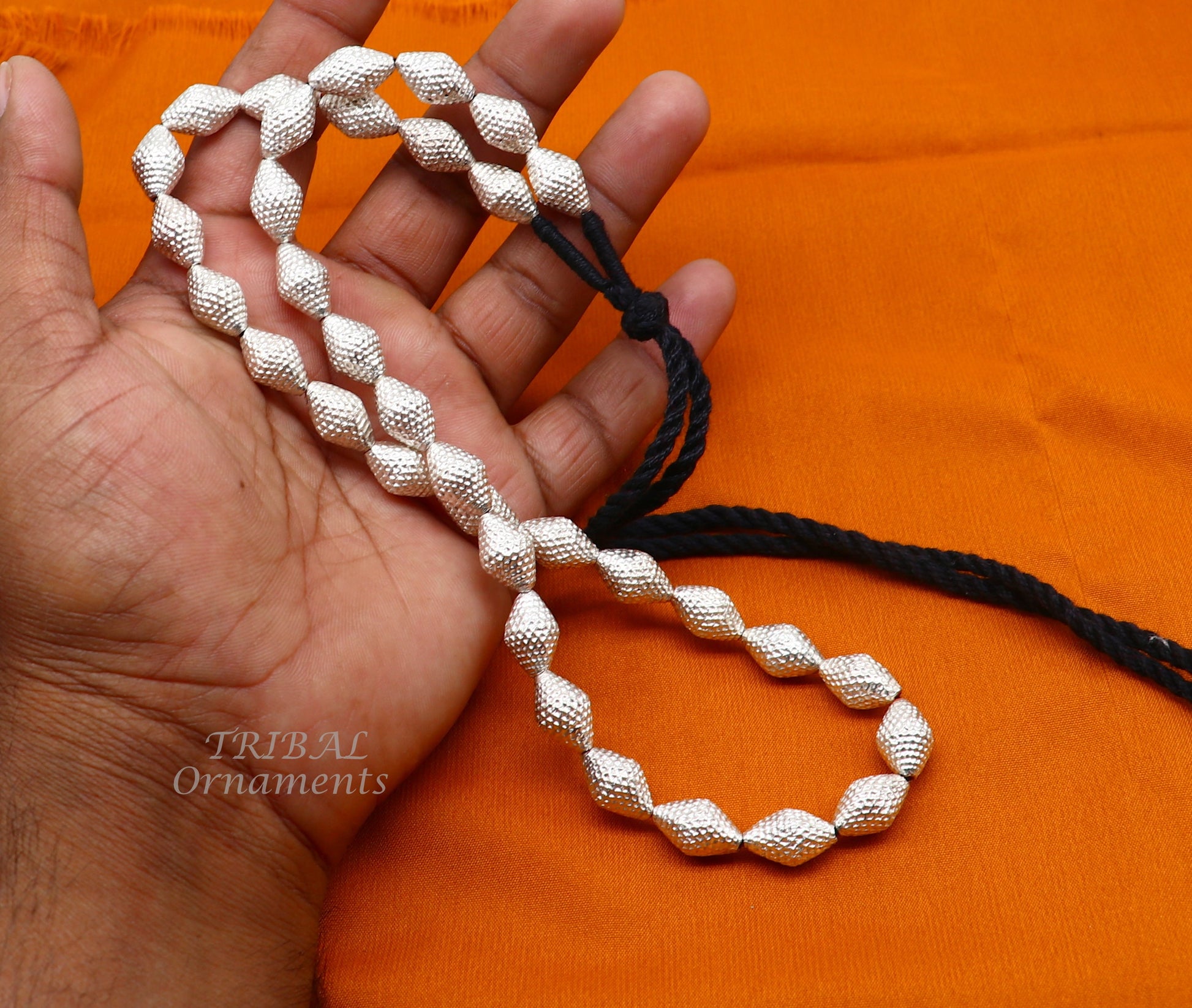 Vintage style handmade sterling silver beads necklace adjustable chain fabulous tribal necklace belly dance ethnic jewelry set495 - TRIBAL ORNAMENTS