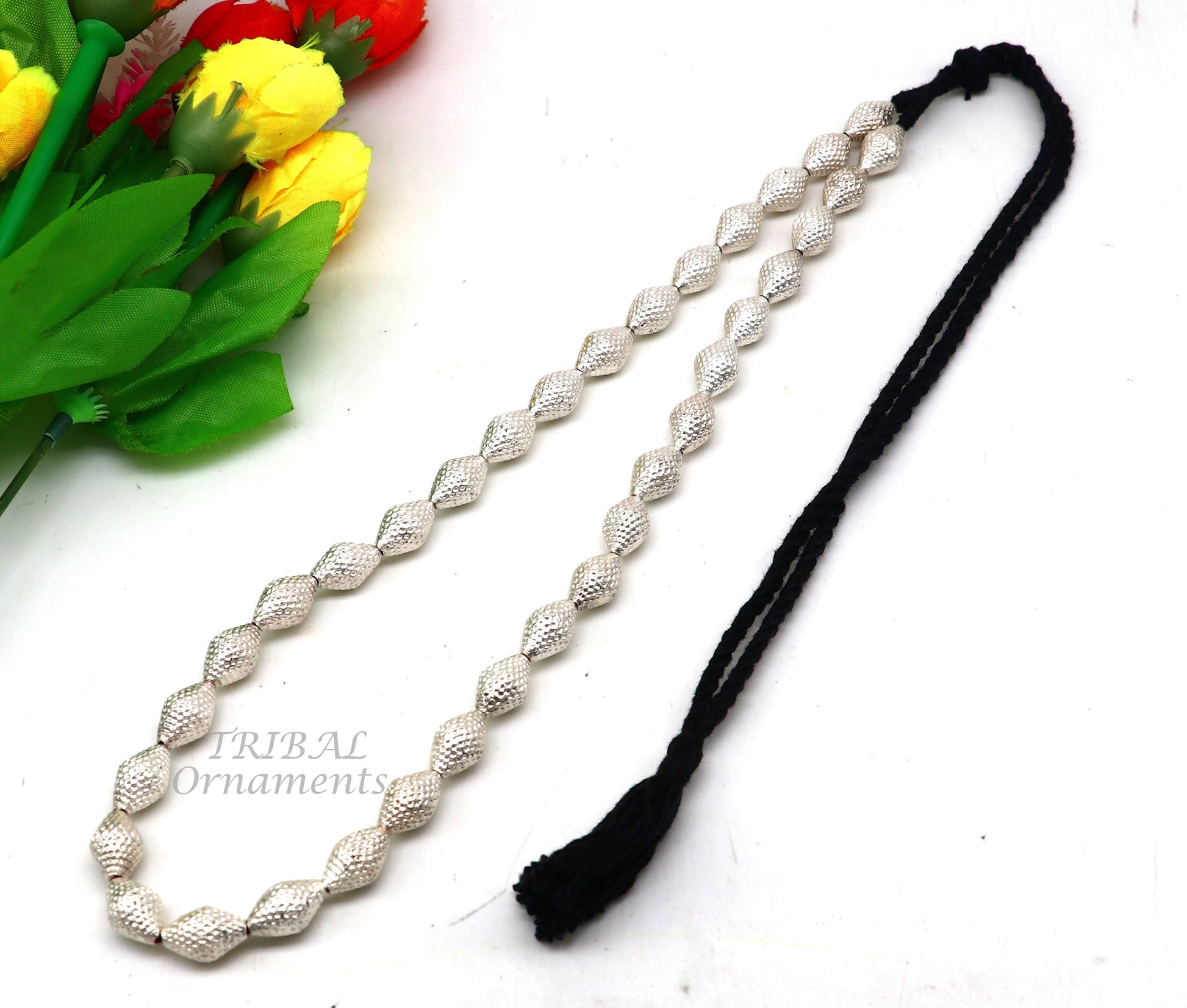 Vintage style handmade sterling silver beads necklace adjustable chain fabulous tribal necklace belly dance ethnic jewelry set495 - TRIBAL ORNAMENTS