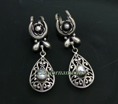 Vintage traditional design handmade 925 sterling silver ear plug ear clip cartilage earring ,excellent party belly dance tribal jewelry s842 - TRIBAL ORNAMENTS
