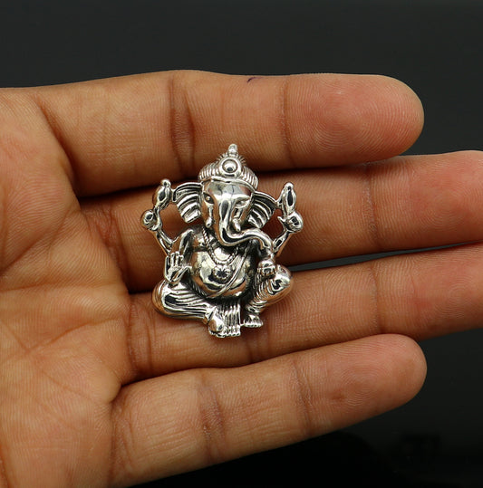 Vintage trendy 925 sterling silver handmade Lord Ganesha pendant, amazing stylish unisex pendant locket personalized jewelry ssp507 - TRIBAL ORNAMENTS