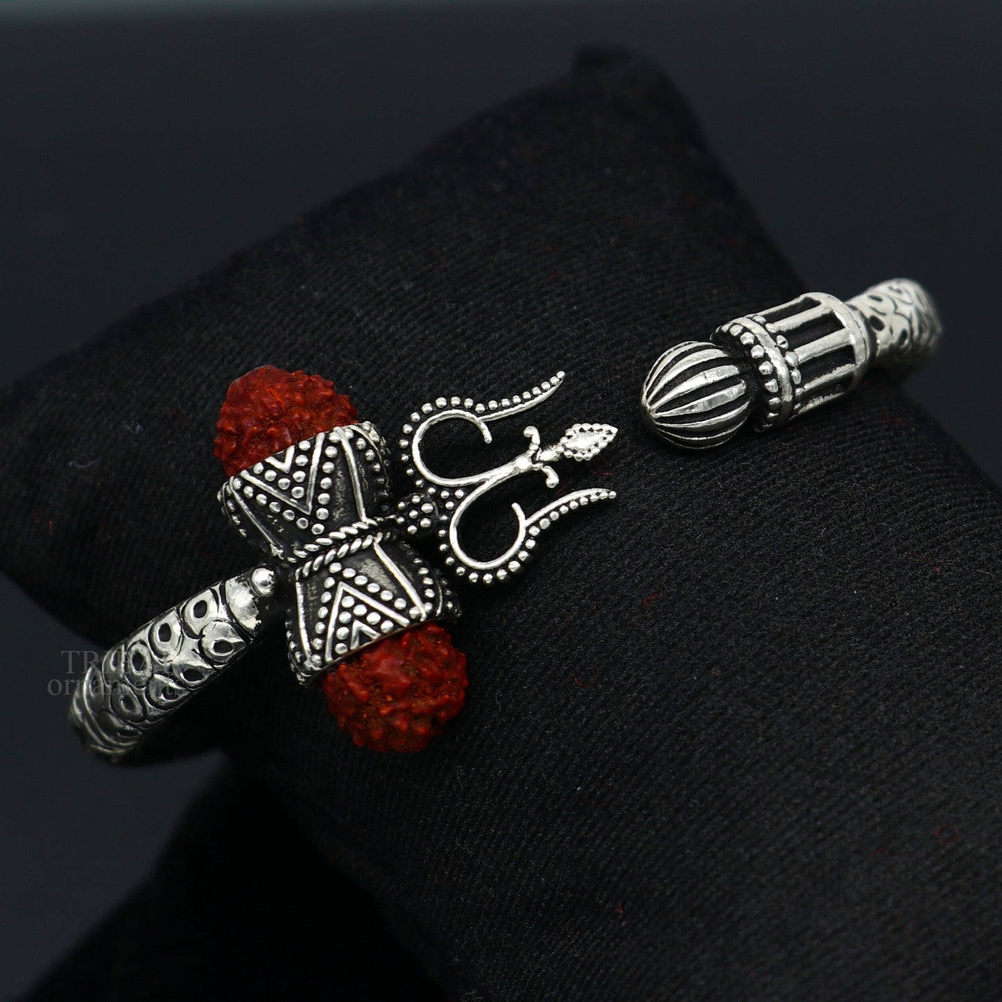 Wonderful handmade work 925 sterling silver trident kada, trishul kada, bahubali kada bangle bracelet for both men's and girl's nsk460 - TRIBAL ORNAMENTS