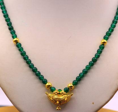 Yellow gold 20K handmade vintage antique stylish amulet pendant gorgeous hand crafted women's jewelry - TRIBAL ORNAMENTS
