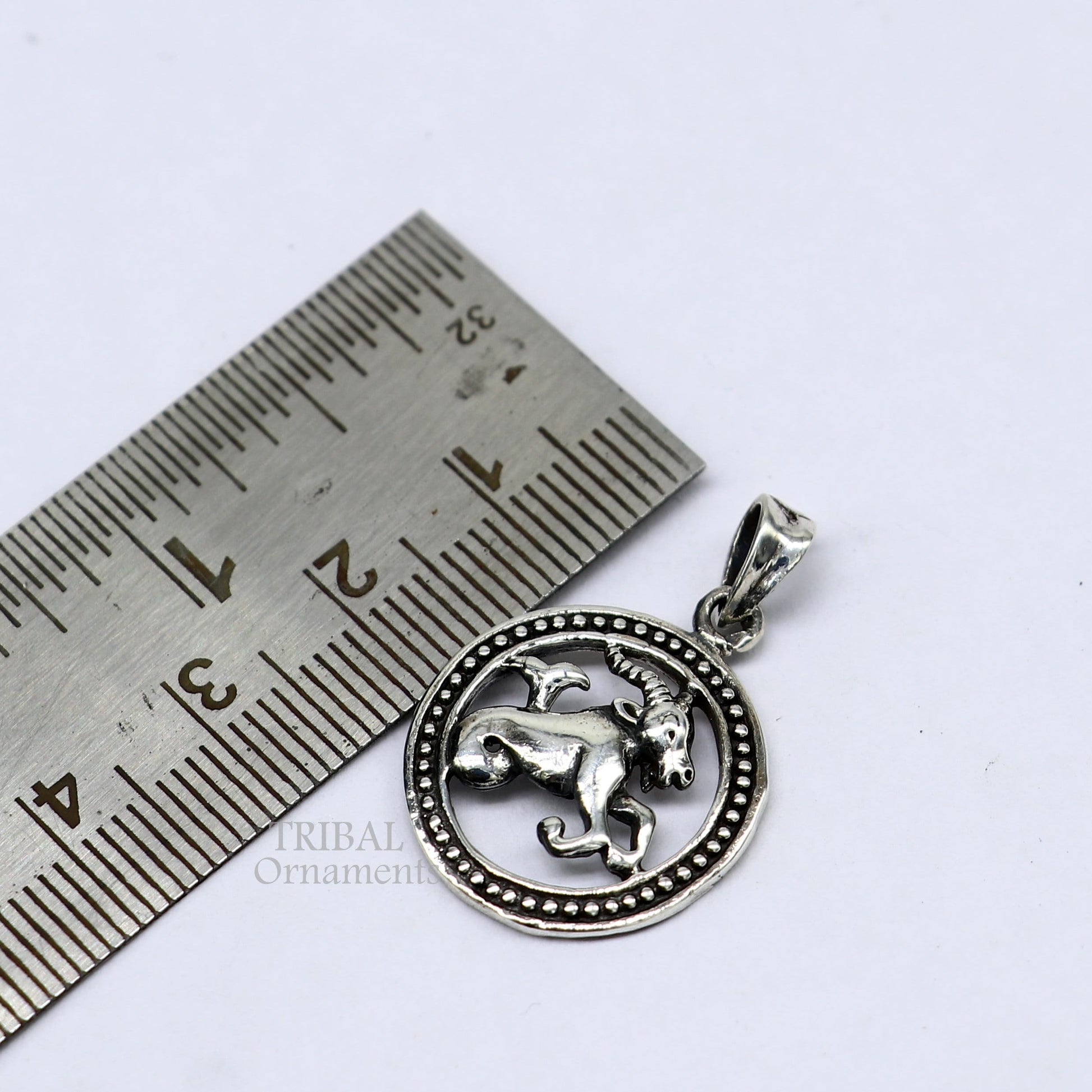 Zodiac sign Capricorn symbol pendant 925 sterling silver unique Design horoscope Makar Rashi symbol pendant best ethnic jewelry nsp575 - TRIBAL ORNAMENTS