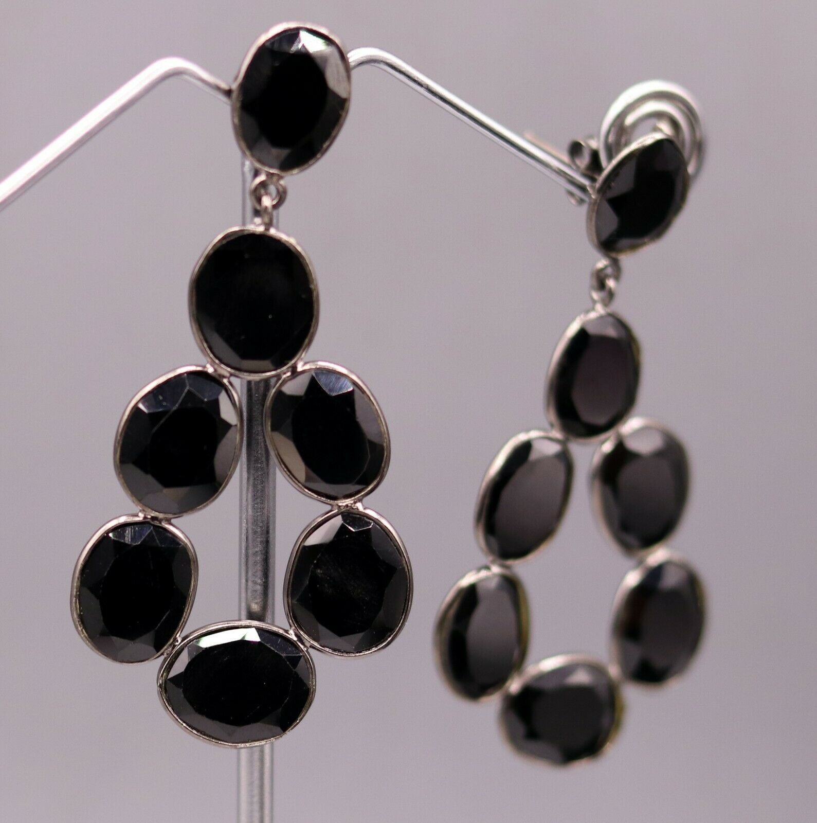 FABULOUS ONYX BOLLYWOOD STYLE 925 SILVER GORGEOUS STUD EARRING DANGLE s154 - TRIBAL ORNAMENTS