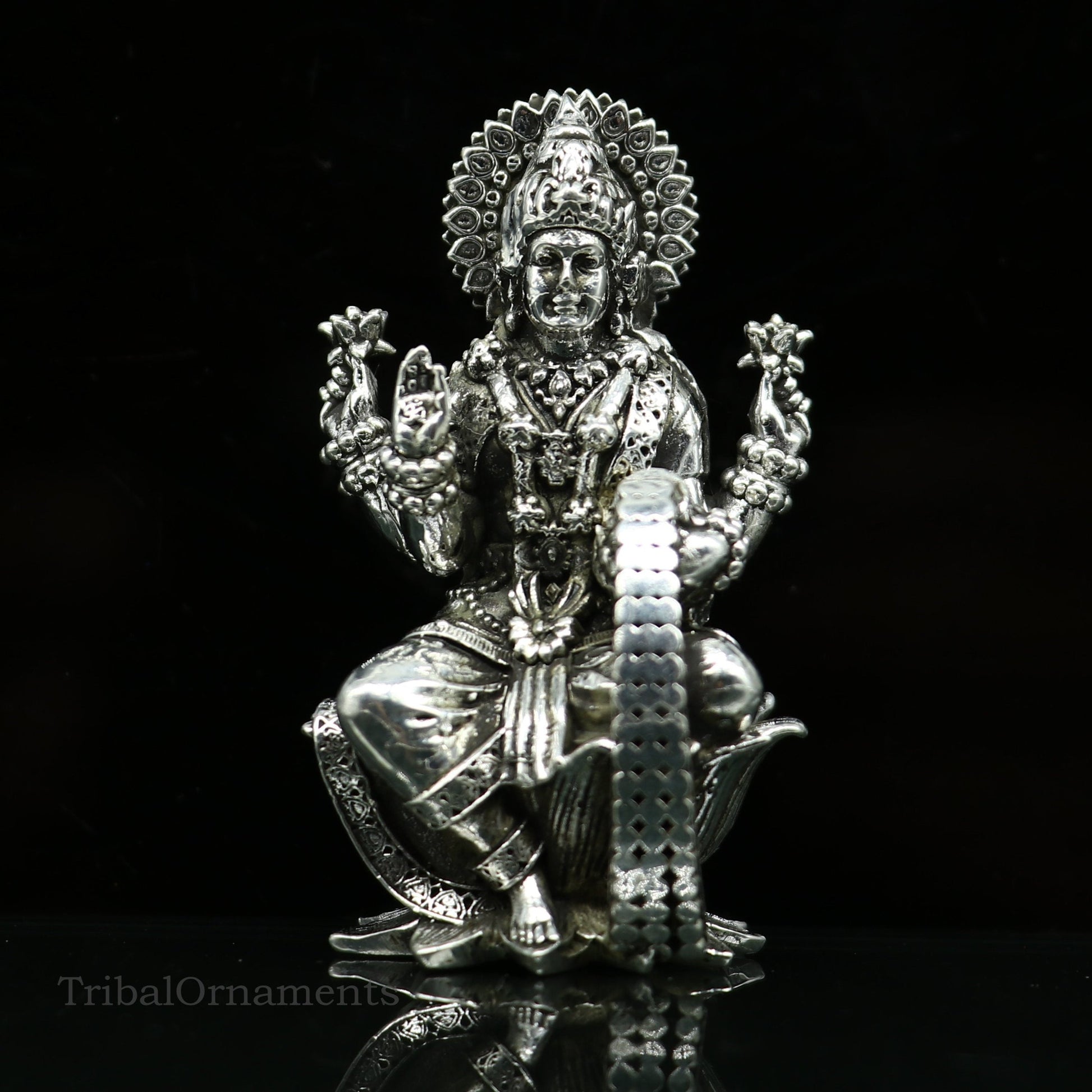 Combo Laxmi and Ganesha 925 Sterling silver handmade customized Hindu idols statue, puja article figurine, home décor puja Articles art27 - TRIBAL ORNAMENTS