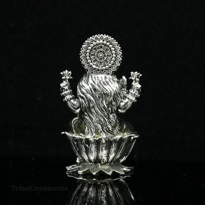 Combo Laxmi and Ganesha 925 Sterling silver handmade customized Hindu idols statue, puja article figurine, home décor puja Articles art27 - TRIBAL ORNAMENTS