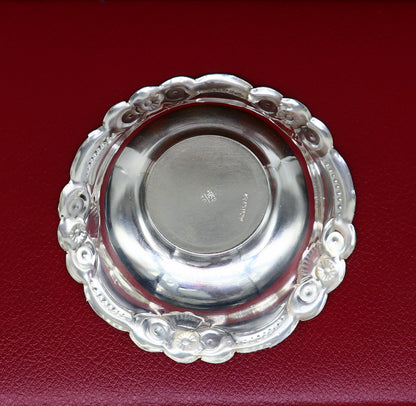 Handcrafted lightweight 999 fine silver bowl from Tribal Ornaments, ideal for puja utensils and silver vessel baby set SV206.