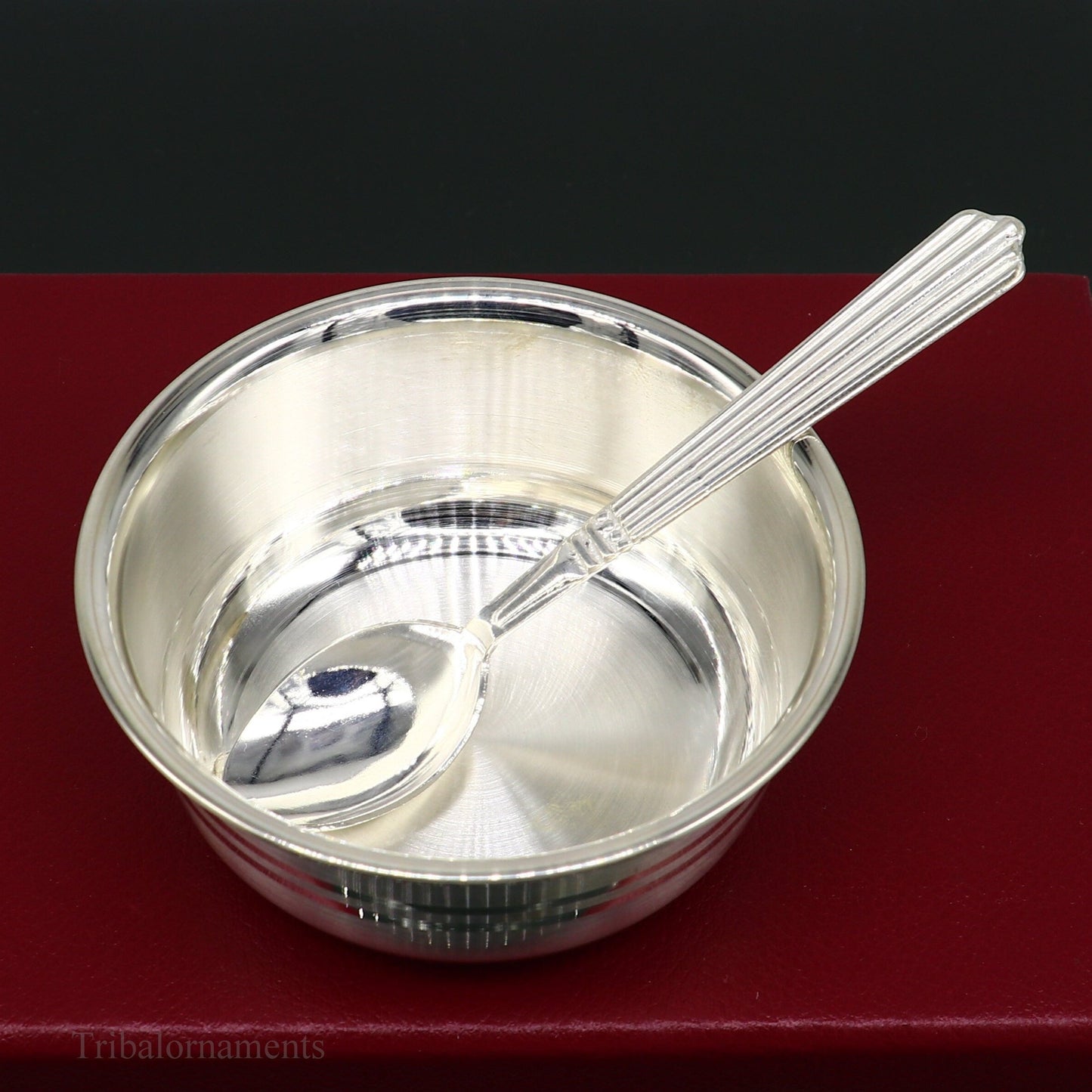 999 fine solid silver handmade small bowl for baby food, pure silver vessels, silver utensils, home and kitchen accessories India sv222 - TRIBAL ORNAMENTS