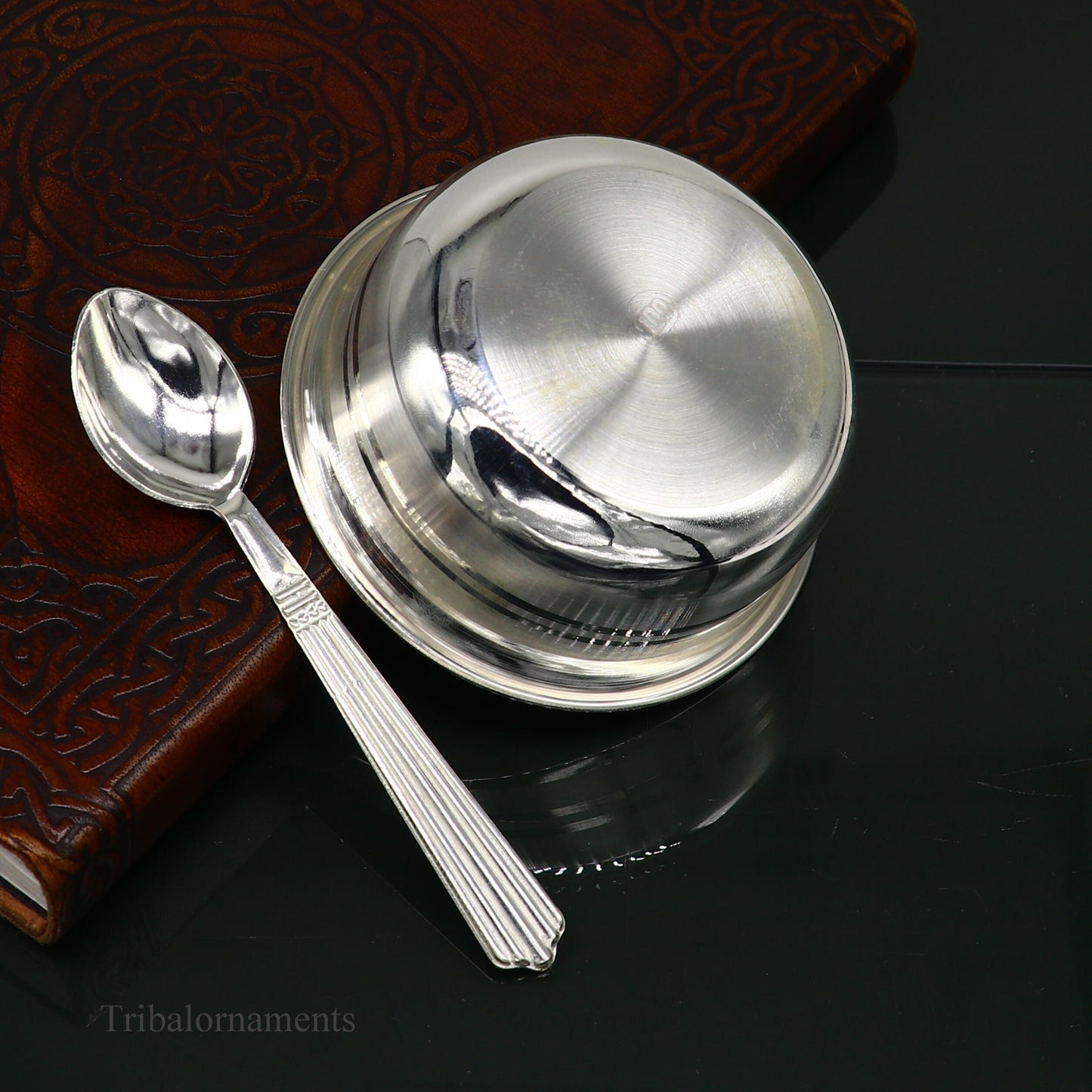 999 fine solid silver handmade small bowl for baby food, pure silver vessels, silver utensils, home and kitchen accessories India sv222 - TRIBAL ORNAMENTS