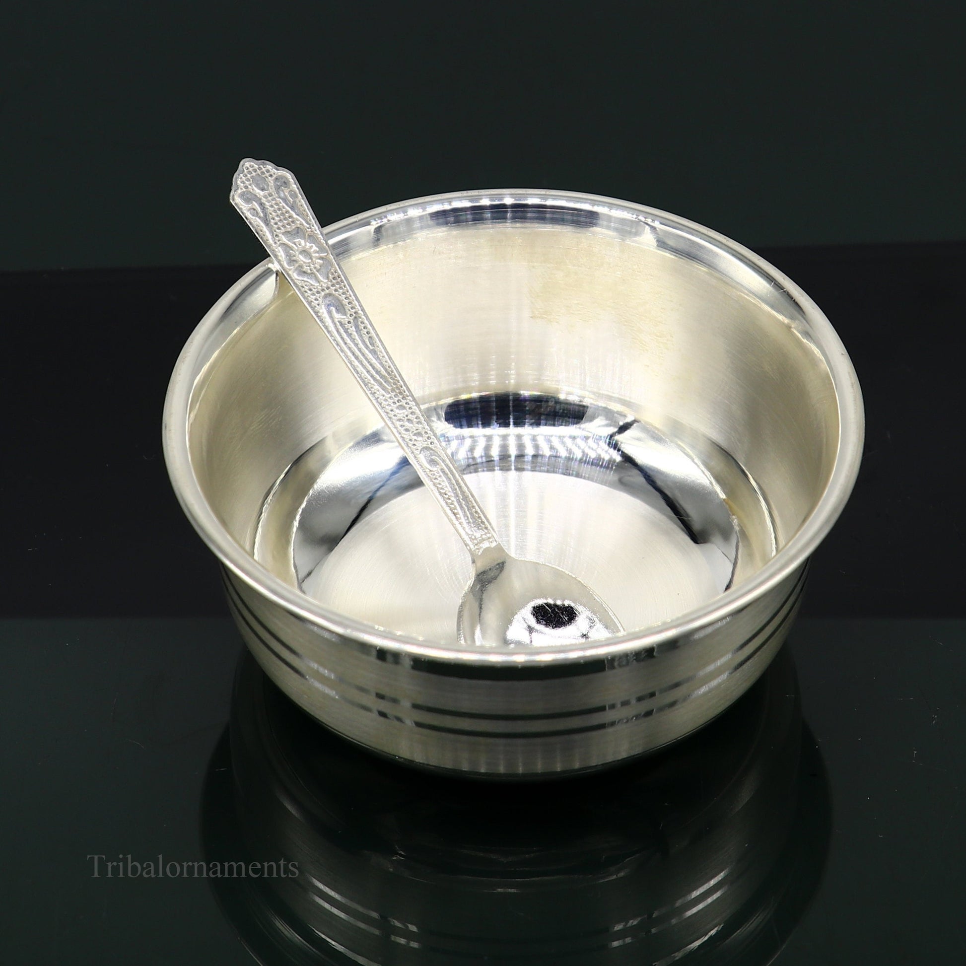 999 fine solid silver handmade small bowl for baby serving, pure silver vessel, silver utensils, home kitchen accessories puja bowl sv226 - TRIBAL ORNAMENTS
