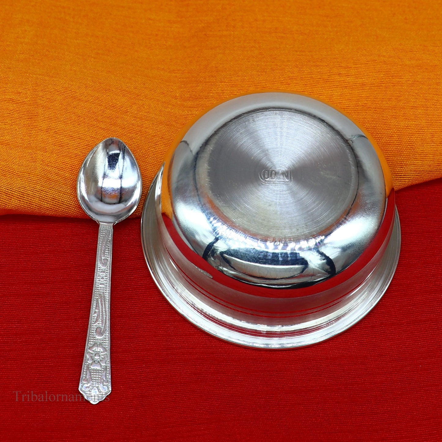 999 fine solid silver handmade small bowl for baby serving, pure silver vessel, silver utensils, home kitchen accessories puja bowl sv226 - TRIBAL ORNAMENTS