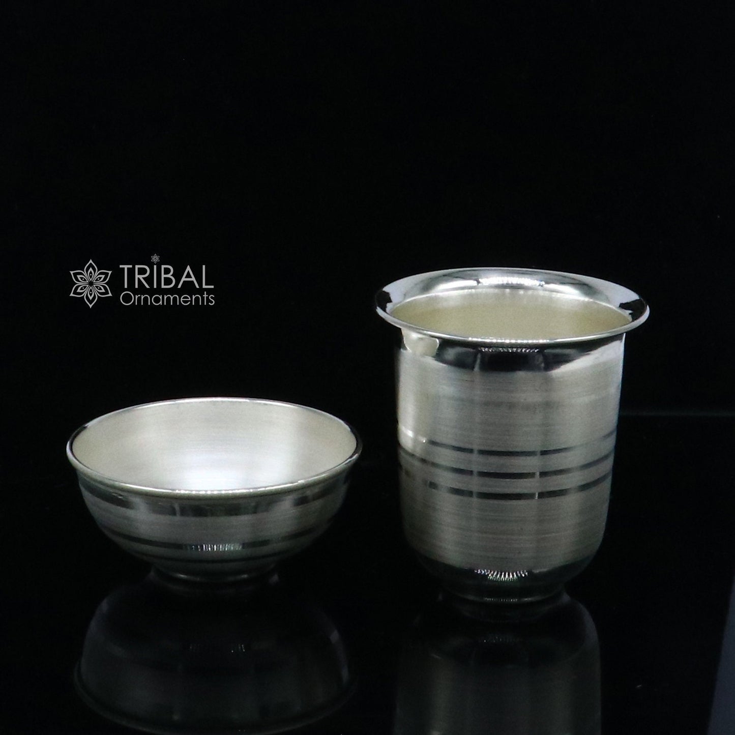 999 fine silver water milk glass and bowl, silver tumbler silver, silver utensils, silver baby set serving food DIWALI Puja utensils sv281 - TRIBAL ORNAMENTS