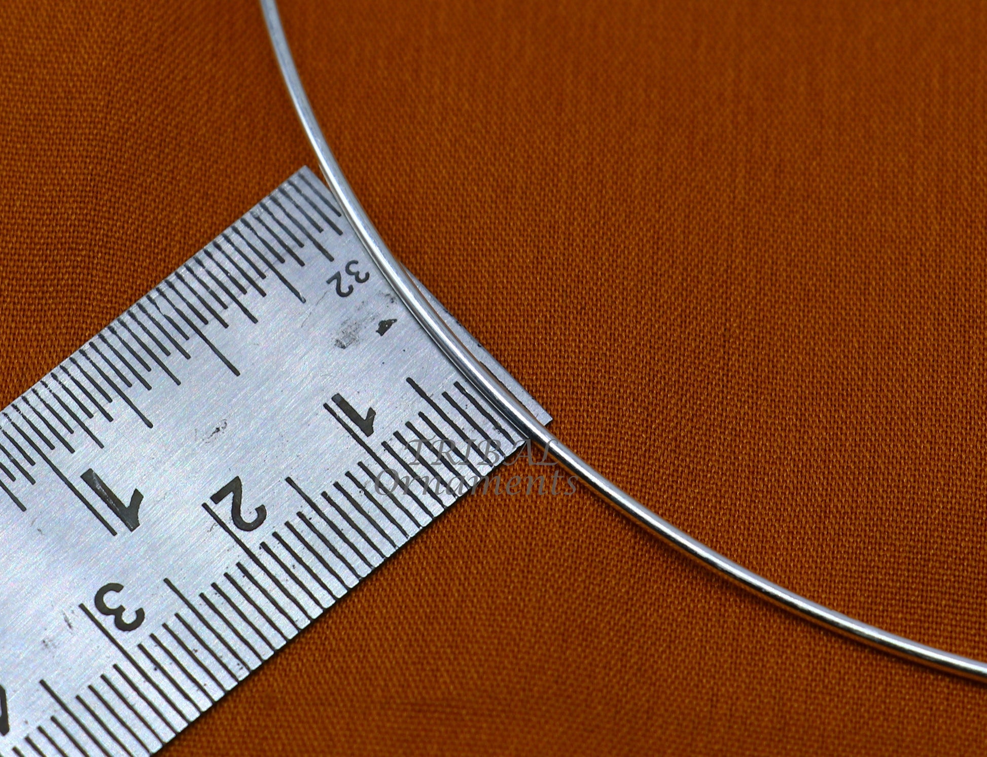 1mm round plain design 925 sterling silver handmade neck band or neck ring for all types of pendant, best ethnic choker from india set520 - TRIBAL ORNAMENTS