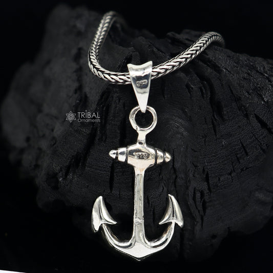 925 pure silver ANCHOR pendant best gifting pendant, wheat chain necklace locket best gifting delicate unisex  jewelry NSP738 - TRIBAL ORNAMENTS