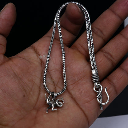 925 pure silver Zodiac Capricorn pendant with wheat chain, delicate horoscope jewelry, ideal for gift-giving by TRIBAL ORNAMENTS